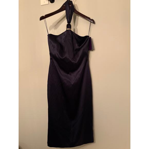 Ralph Lauren Collection Purple Label Silk Halter Midi Dress Cocktail Formal 2 - Picture 12 of 14